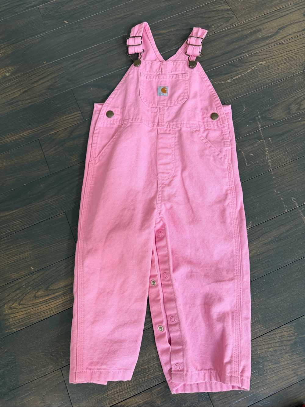 Carhartt Pink Toddler Overalls with Logo Tag